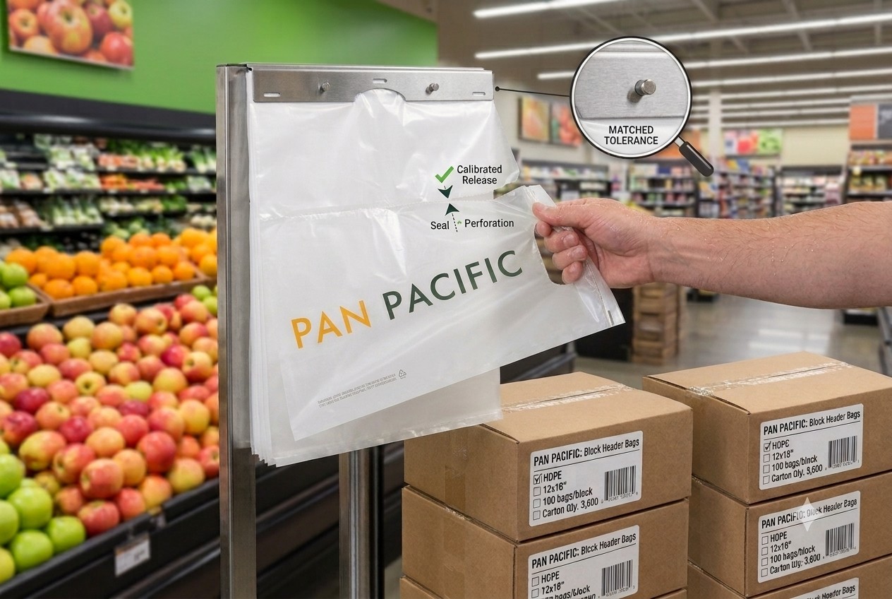 Block Header Plastic Bags