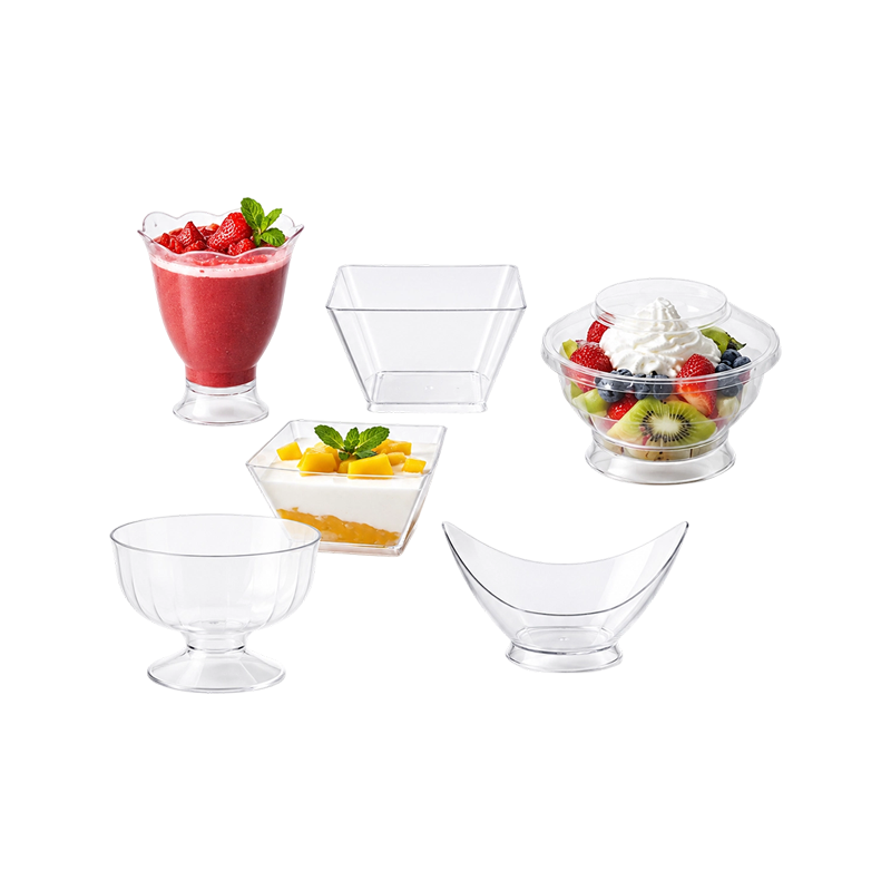 Disposable Plastic Dessert & Ice Cream Cups and Bowls
